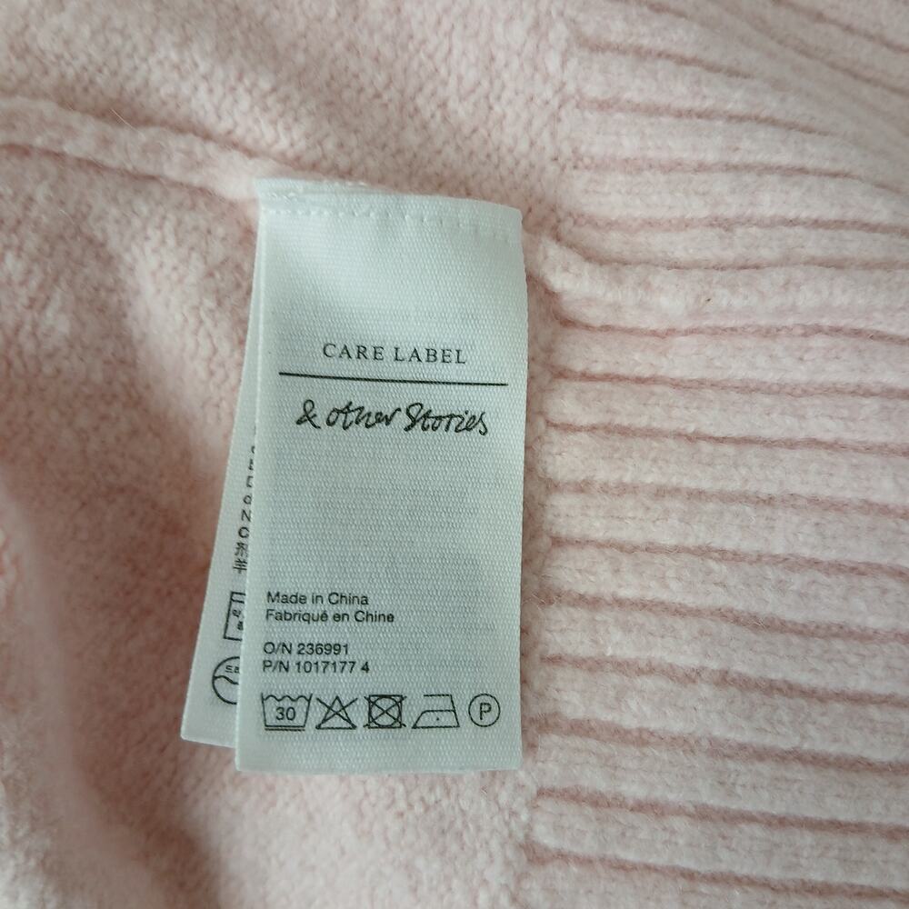 Paris Atelier & Other Stories Cropped Mock Neck Jumper S light pink cotton blend - Picture 9 of 16